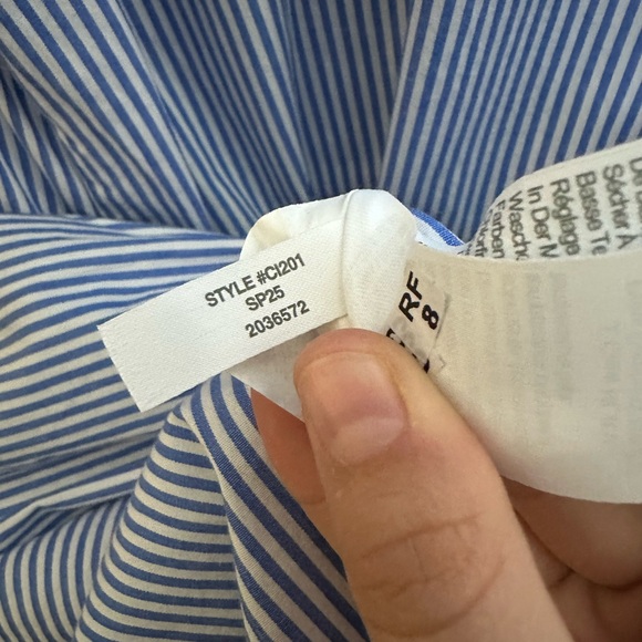 J. Crew Striped Bubble-Sleeve Button-Front Shirt Dress - Size 14 - Picture 12 of 14